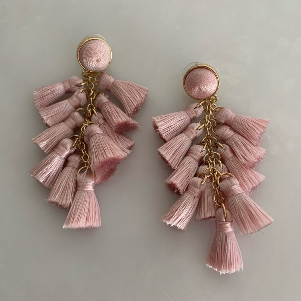 Pink tassel earrings
